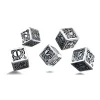 5 Dés en métal d6 style steampunk 16 mm