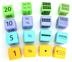 16 dés géants 4.5 cm découverte numération