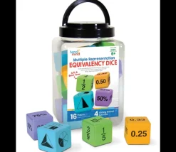 16 dés géants 4.5 cm équivalence nombres décimaux