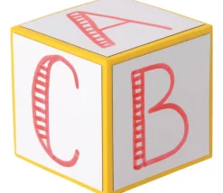 4 Dés géants effaçables 8 cm avec éponge