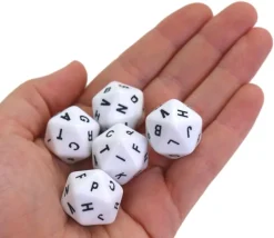 5 Dés lettres alphabet avec 20 faces