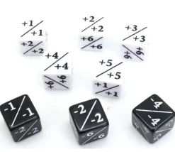 8 Dés modificateurs D6 positif/négatif - Kraken Wargames