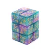 6 Dés modificateurs négatifs -1 à -6 nacrés bleu-violet et doré