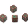 4 Dés métal Donjons & Dragons D6 chiffres verts