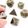 7 Dés métal multifaces BRONZE