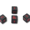 4 Dés métal noir 6 faces Donjons & Dragons