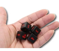 4 Dés métal noir 6 faces Donjons & Dragons