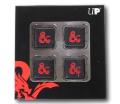 4 Dés métal noir 6 faces Donjons & Dragons