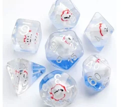 7 dés multifaces avec Ours polaire à l'intérieur