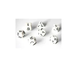 7 dés multifaces blancs gravage noir CLASSIC ELVEN - style elfe
