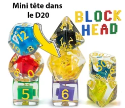 7 dés multifaces bloc de construction