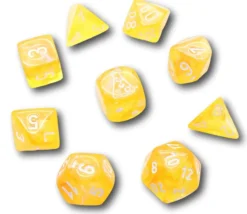 8 dés multi-faces Borealis jaune chessex Lab Dice 6