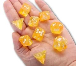 8 dés multi-faces Borealis jaune chessex Lab Dice 6