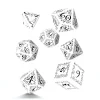 7 dés multifaces Elvish blanc et noir - style elfe super gravage