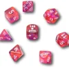 8 dés multi-faces Nebula rouge/violet LAB dice 6 chessex