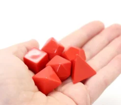 6 dés multifaces neutres rouge, noir ou beige