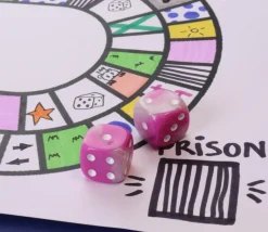 50 Dés roses perlés nacrés 16 mm avec points 1 à 6