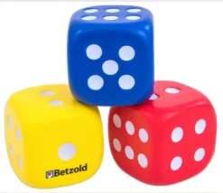 3 Dés silencieux de 5 cm de côté mousse compacte