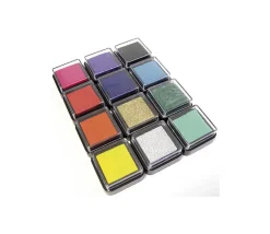 12 encreurs couleurs pour tampons