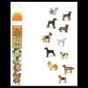 11 figurines chiens dans un tube de rangement