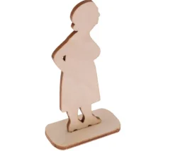 6 Figurines famille en bois naturel