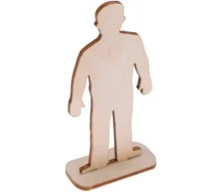 6 Figurines famille en bois naturel