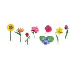 8 fleurs figurines d'environ 8 cm