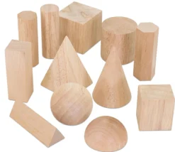 12 formes géométriques bois naturel - cube base 5 cm