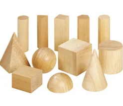 12 formes géométriques bois naturel - cube base 5 cm