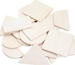 18 Formes géométriques bois naturel 7 cm