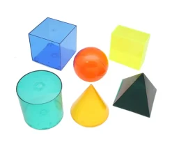 6 Formes géométriques en volume plastique translucide - Solide à remplir