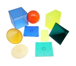 6 Formes géométriques en volume plastique translucide - Solide à remplir