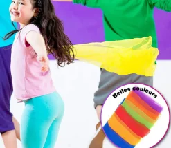 32 foulards de jonglage colorés 60 x 60 cm