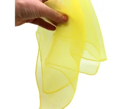 10 foulards jaunes de jonglage 40x40 cm