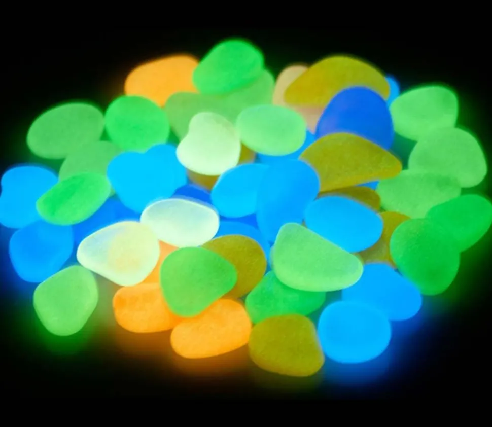 50 galets colorés lumineux env 1,5 cm