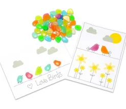 50 galets colorés lumineux env 1,5 cm