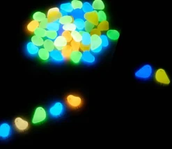 50 galets colorés lumineux env 1,5 cm