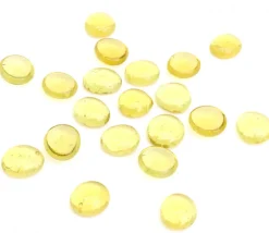 20 galets gems 15/22 mm jaune translucide - mini pierres plates