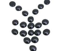 20 Galets gems 15/25 mm noir opaque - mini pierres plates
