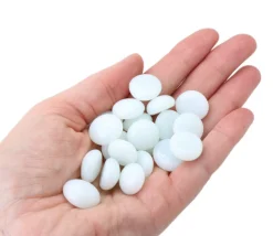 20 galets gems blancs 15/19 mm - mini pierres plates