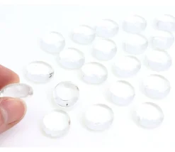 20 galets gems transparents 15/19 mm - mini pierres plates