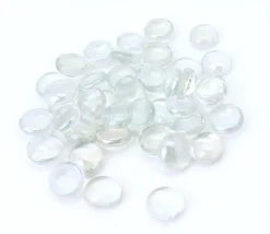 40 galets gems transparents mini pierres plates 18/22 mm