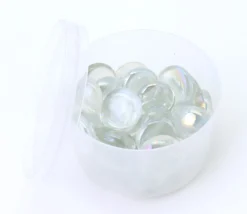 40 galets gems transparents mini pierres plates 18/22 mm