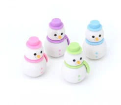 2 gommes : 1 Bonhomme de Neige et 1 Père-Noël