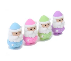 2 gommes : 1 Bonhomme de Neige et 1 Père-Noël