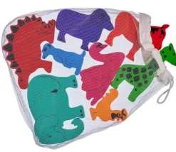 8 grands animaux en bois arc-en-ciel