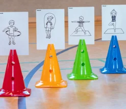 6 grands Cônes slalom 30 cm SUPER RESISTANTS avec trous