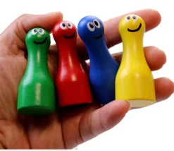 4 Grands Pions personnages rigolos 6 cm