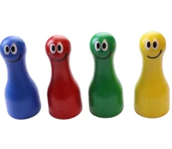 4 Grands Pions personnages rigolos 6 cm