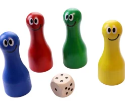 4 Grands Pions personnages rigolos 6 cm